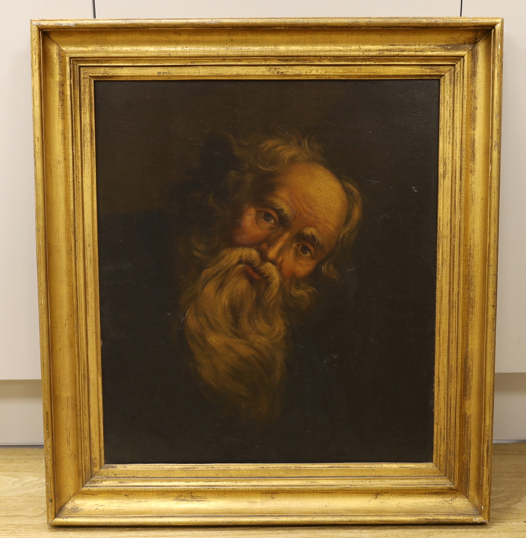 19th century, oil on board, Portrait of a bearded gentleman, 54 x 47cm